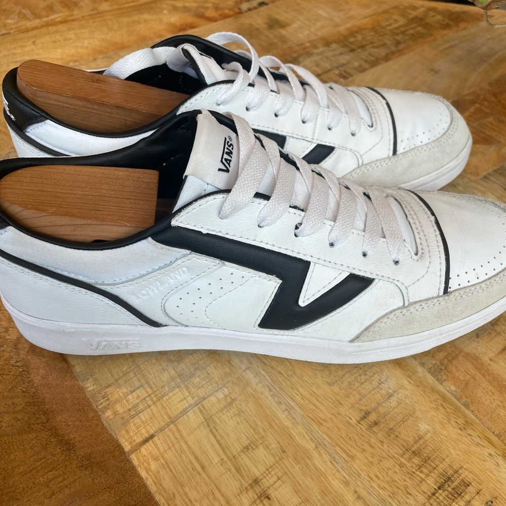 Vans Lowland White and Black Classic Sneakers